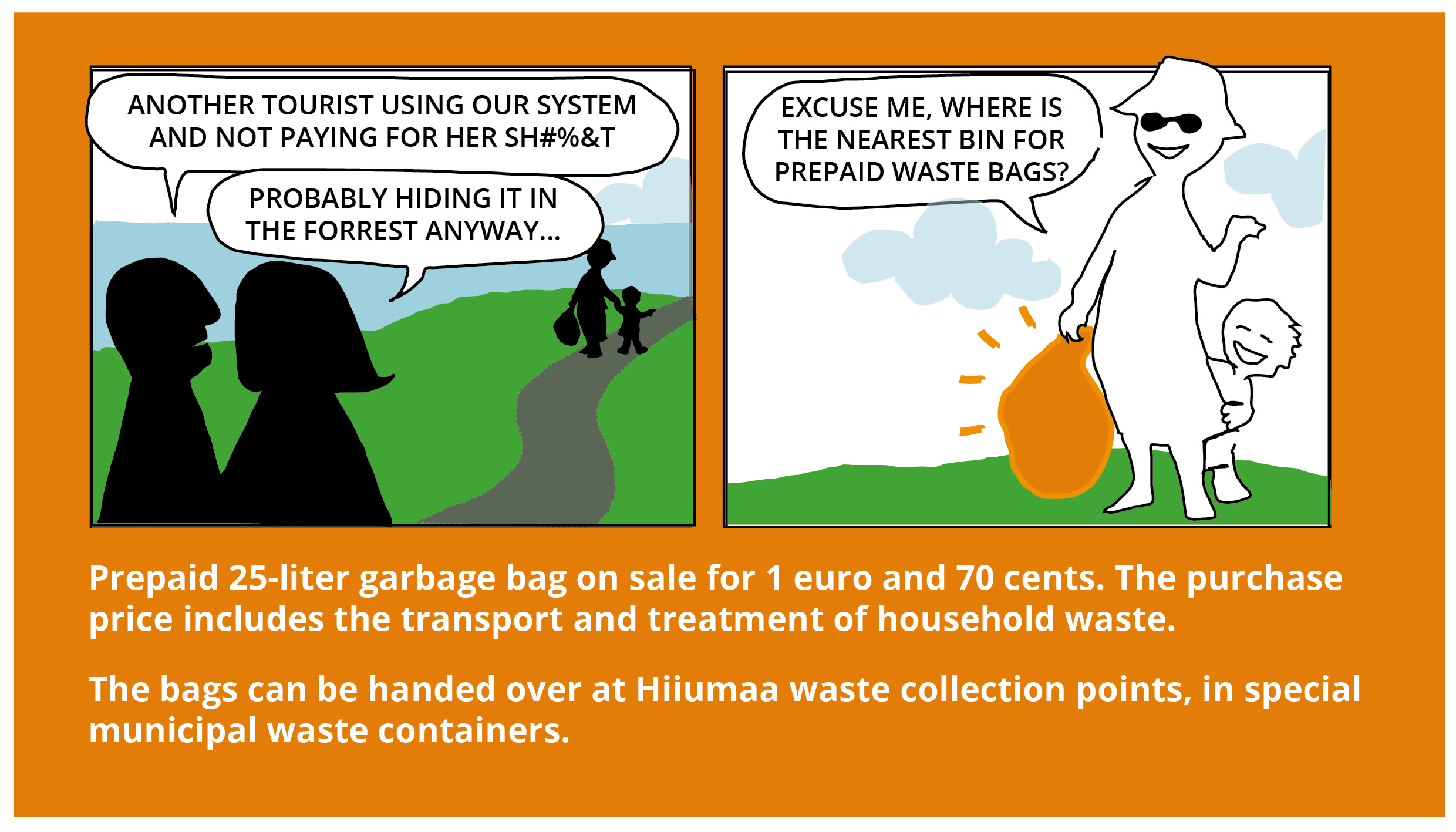 Prepaid garbage bags for visitors, Hiiumaa Chemically Clever Island